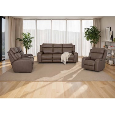 Hudson Power Headrest Reclining Sofa With Drop Down Table And Massage