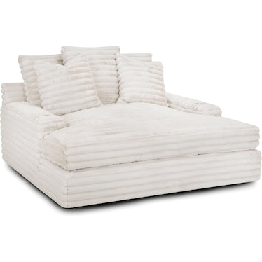 Nestle Chaise Lounge with Dual Cupholders and Charging Ports