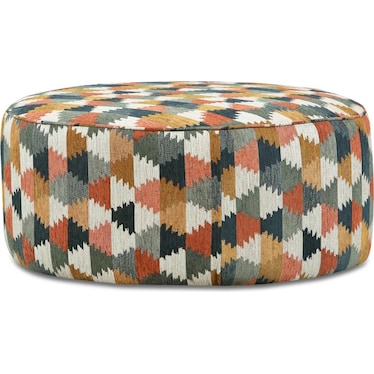 Griffin Round Cocktail Ottoman in Retro