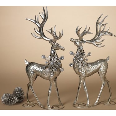 Assorted Silver Metal Holiday Deer 20"H Each