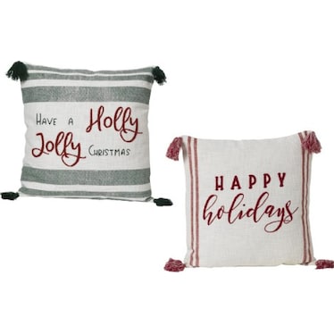 Assorted Green and Red Christmas Pillow 20"W x 20"H Each