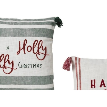 Assorted Green and Red Christmas Pillow 20"W x 20"H Each