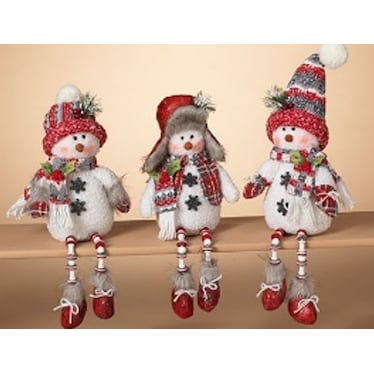 Assorted Plush Holiday Snowman 14"H Each
