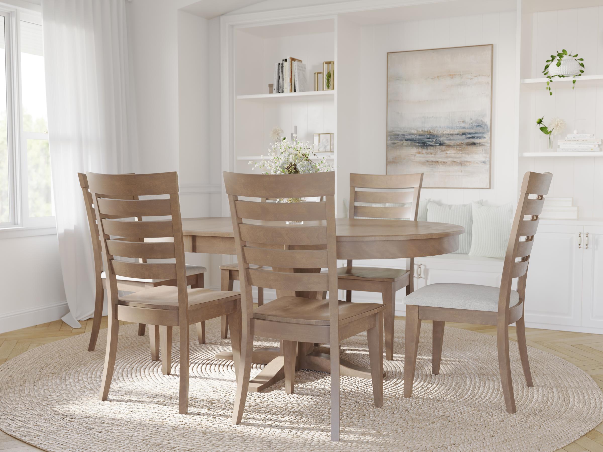 【蔵出し】冠婚葬祭　膳　25脚 Canadel Gourmet Side Chair 9048 In 25 Pecan Washed / 7Q Fabric