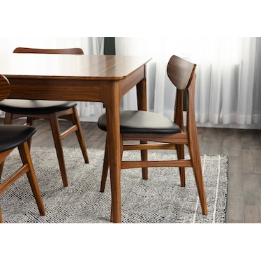 Bamboo Nala Side Chair With Leather Seat