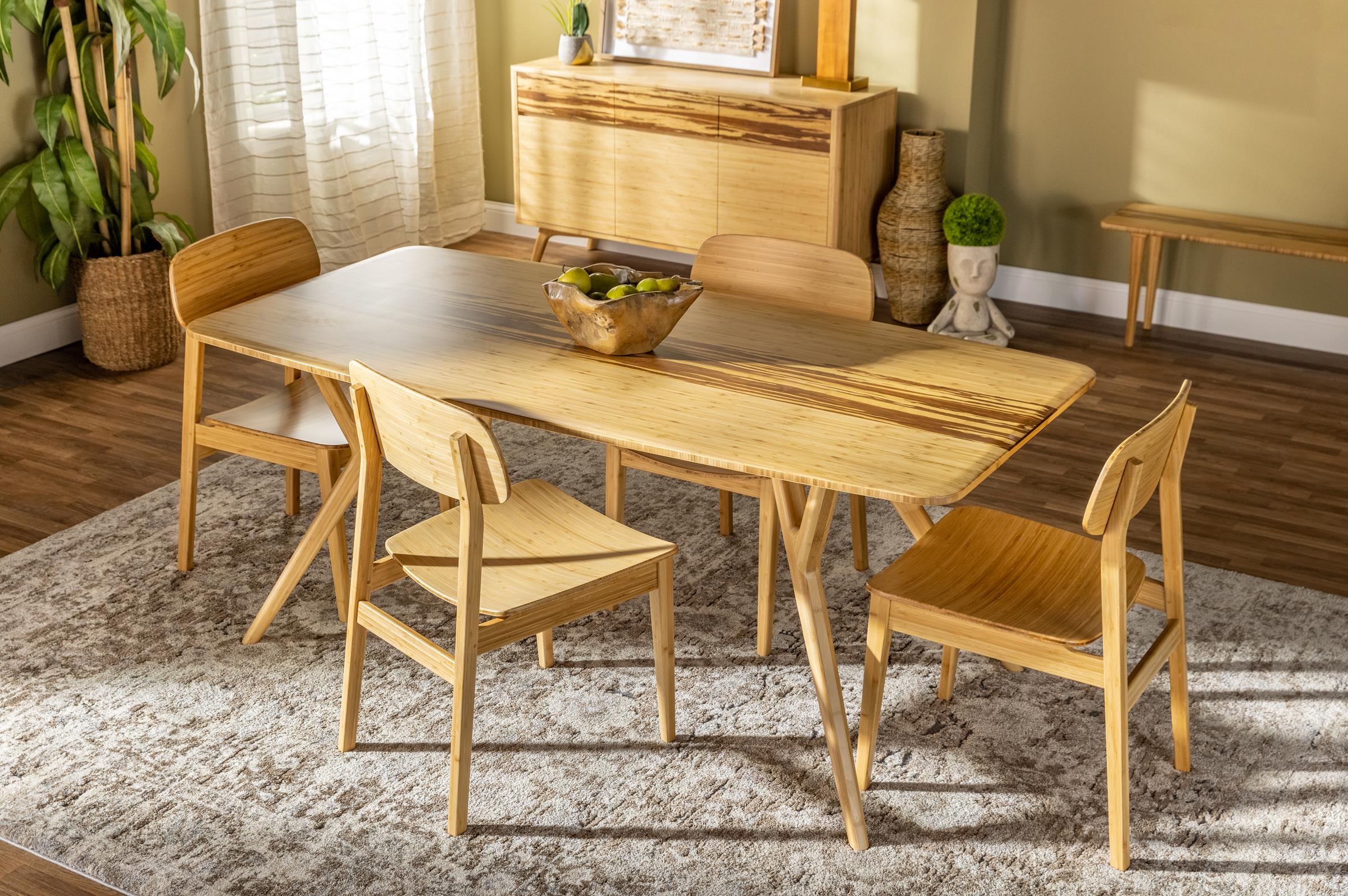 Bamboo best sale table set