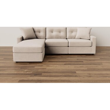 Modular One 3-Pc. Chaise Sofa in Stone