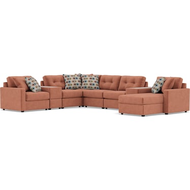 Modular One 10-Pc Chaise Sectional in Cantaloupe