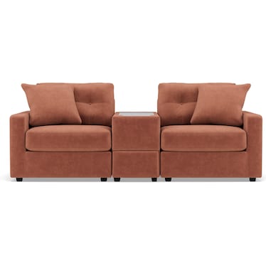 Modular One 3Pc Media Con Loveseat in Cantaloupe