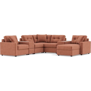 Modular One 7-Pc. Sectional in Cantaloupe