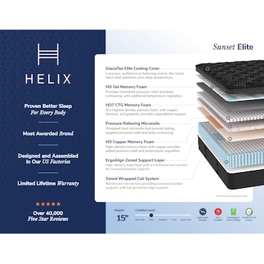 Helix Sunset Elite Plush With GlacioTex Cover