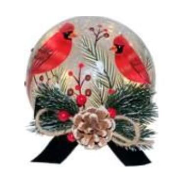 Cardinal LED Light-Up Orb 6"W x 5.5"H
