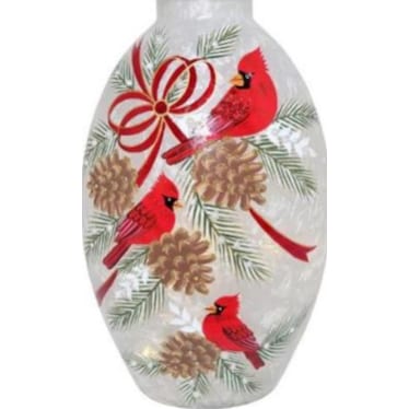 Cardinal Ribbon Vase 8"W x 12"H