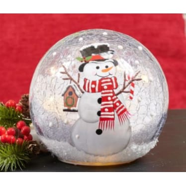 Snowy Daze LED Light-Up Orb 6"W x 5.5"H