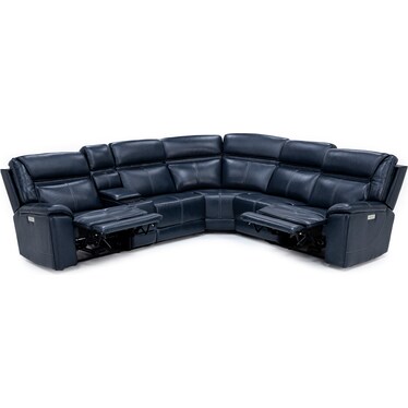 Duke 6-Pc. Leather Fully Loaded Zero Gravity Reclining Modular With Hidden Cupholders