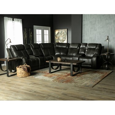 Zion 7-Pc. Leather Fully Loaded Reclining Modular