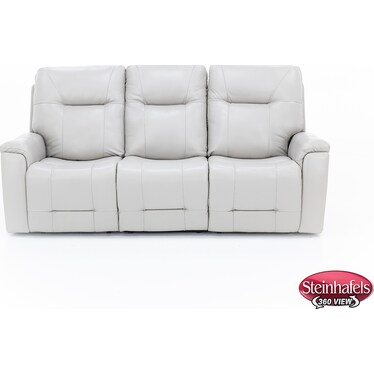Matthew Leather Fully Loaded Zero Gravity Reclining Sofa With Hidden Cupholders In Dove