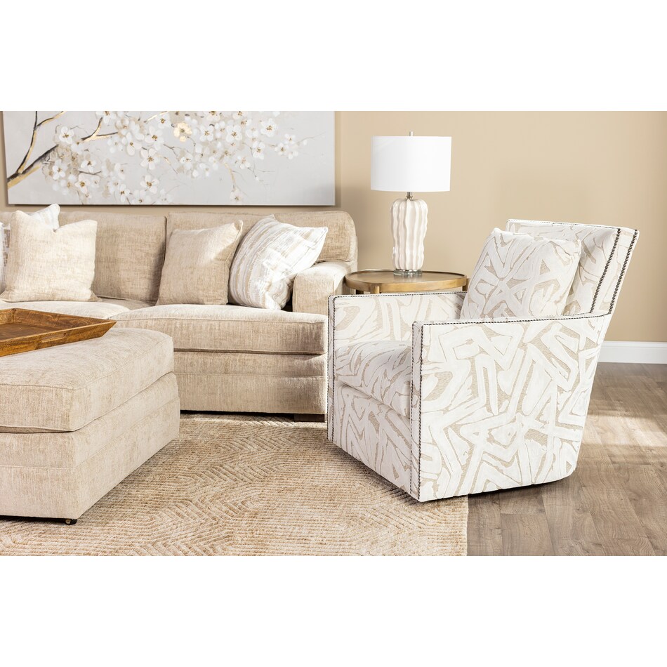 hickory heritage beige swivel chair lifestyle image   