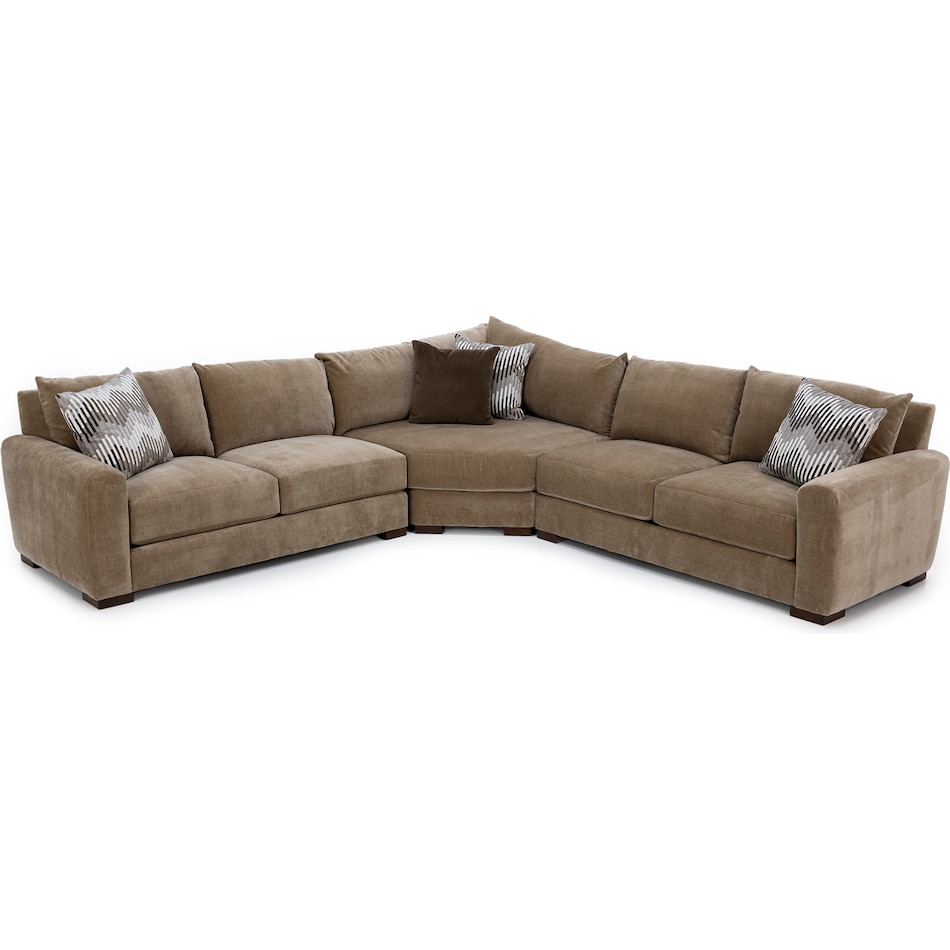hickory heritage brown sta fab sectional pieces zpkg  