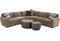 hickory heritage brown sta fab sectional pieces zpkg  