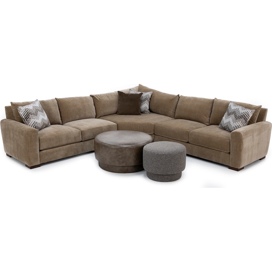 hickory heritage brown sta fab sectional pieces zpkg  