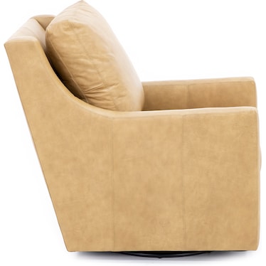 Cersei Leather Swivel Glider Accent Chair