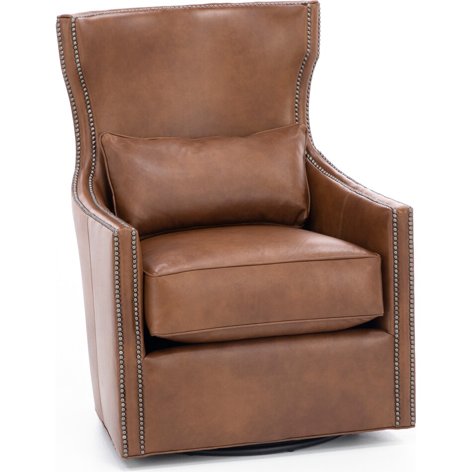 hickory heritage brown swivel chair   