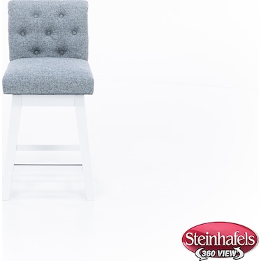 Tufted 25.5" Swivel Counter Stool In White / Grey