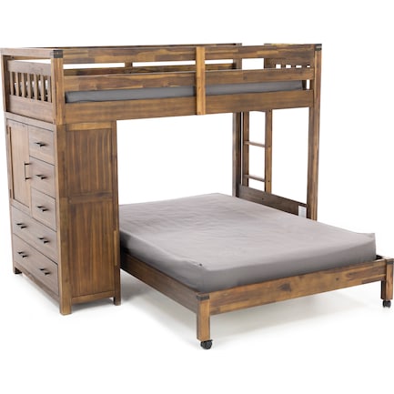 St. Croix Twin over Full Loft with Chest, Walnut