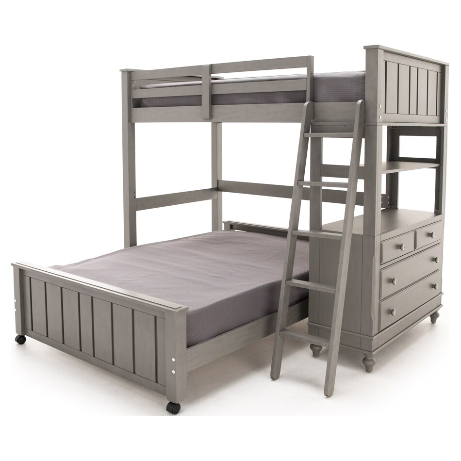 hils grey full loft bed package tlb  
