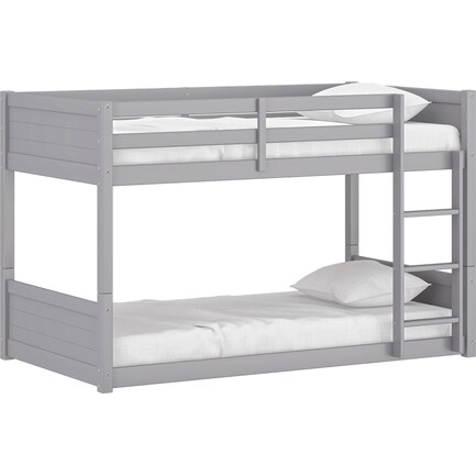 CMA Essentials Twin Over Twin Bunk Bed, Gray