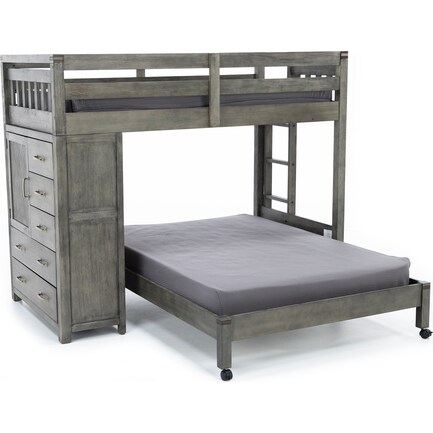 St. Croix Twin over Full Loft with Chest, Charcoal