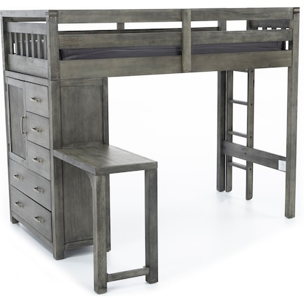 St. Croix Twin Loft with Chest & Desk, Charcoal