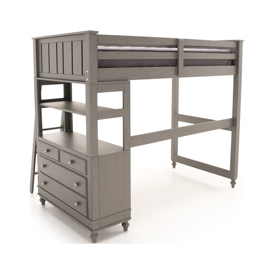 hils grey twin loft bed package tlb  
