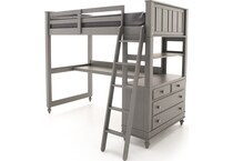 hils grey twin loft bed package tlb  