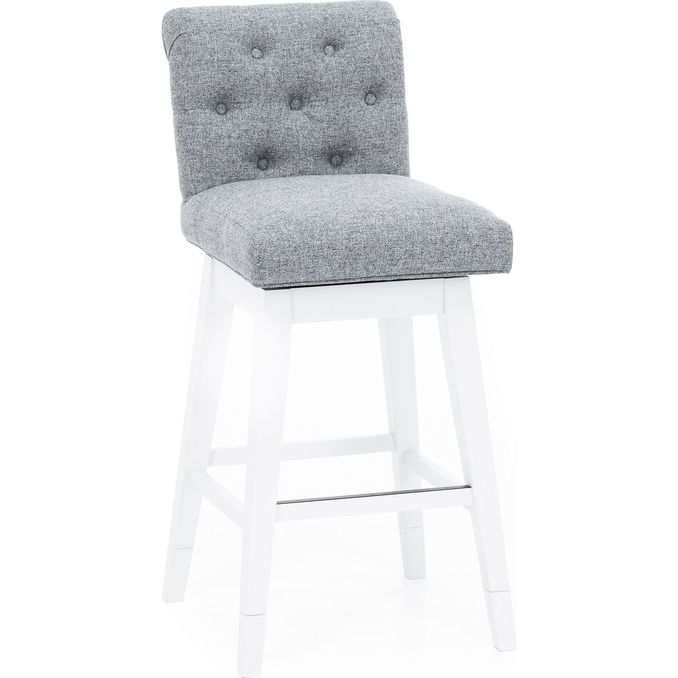 hils white   grey inch & over bar seat stool   