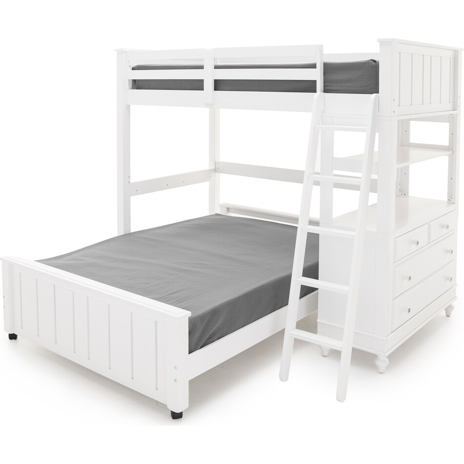 hils white full loft bed package tlb  