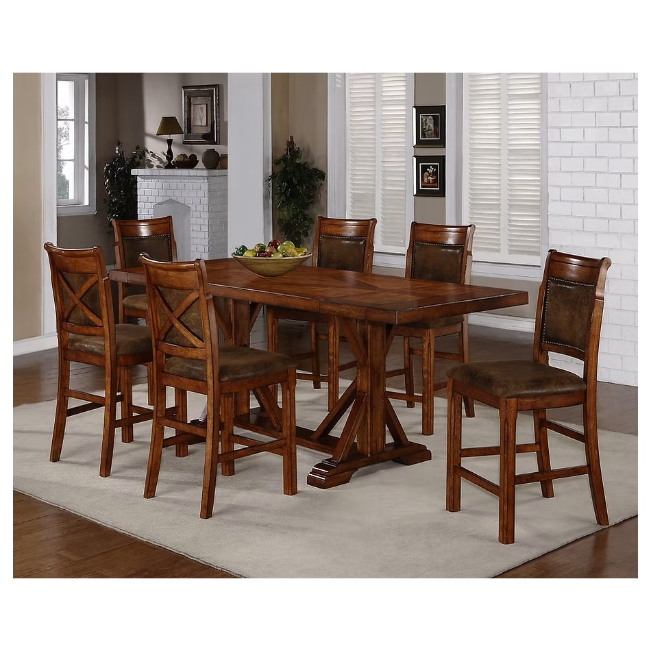 holh brown inch counter height rectangle   