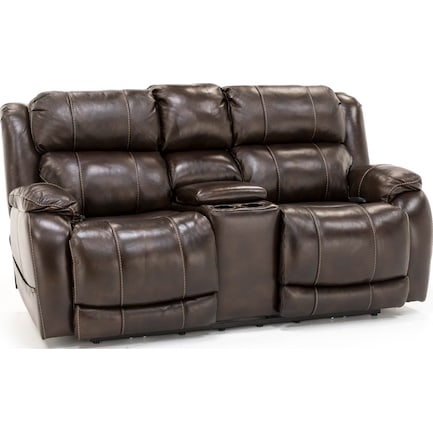Milan Leather Fully Loaded Loveseat