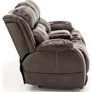Milan Leather Fully Loaded Reclining Loveseat