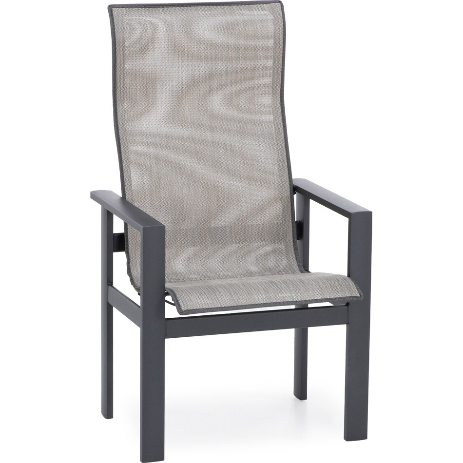 homecrest outdoor living homecrest carbon   bisque sling standard height arm chair   