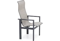 homecrest outdoor living homecrest carbon   bisque sling standard height arm chair   