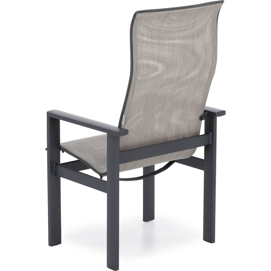 homecrest outdoor living homecrest carbon   bisque sling standard height arm chair   