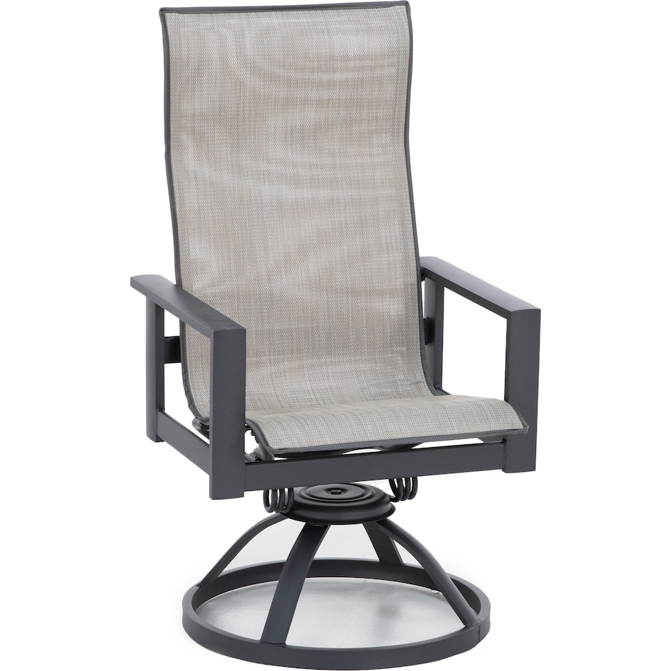 homecrest outdoor living homecrest carbon   bisque sling standard height arm chair   