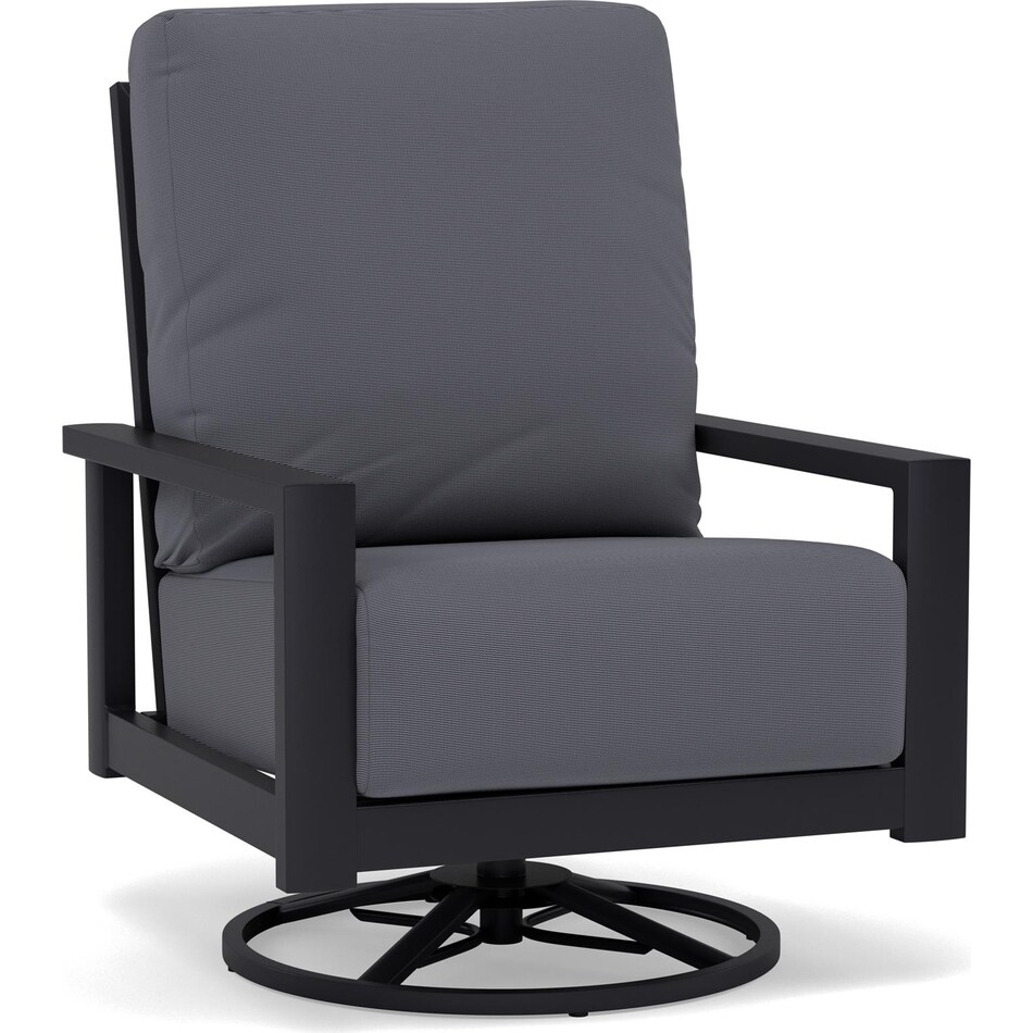 homecrest outdoor living homecrest onyx canvas coal swivel