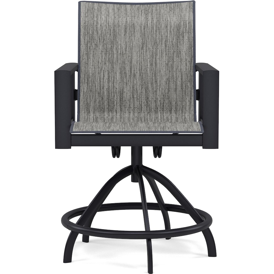 homecrest outdoor living homecrest onyx   zinc ii sling bar arm chair   