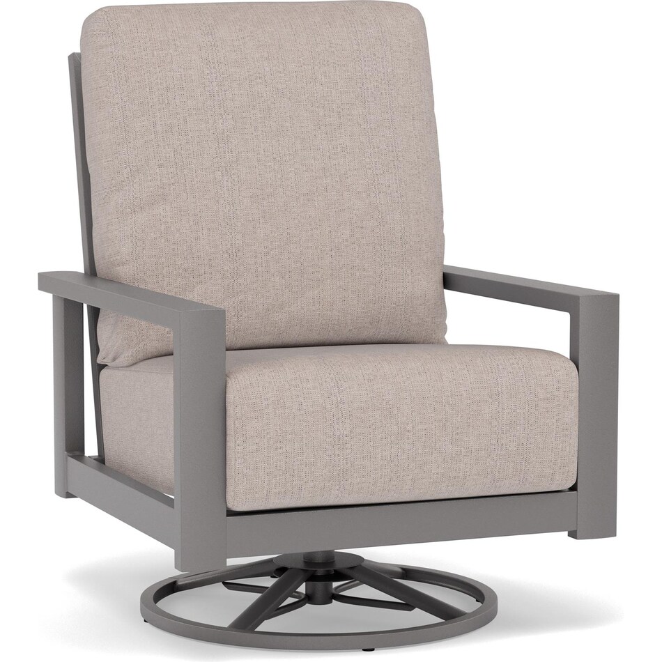 homecrest outdoor living homecrest umber   linen stone swivel   