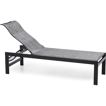 Elements Armless Adjustable Chaise in Onyx with Zinc Sling