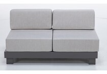 homecrest outdoor living storm   echo ash armless loveseat   