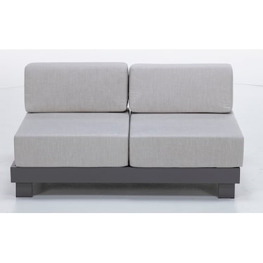 Urban Armless Loveseat in Storm with Echo Ash Cushion